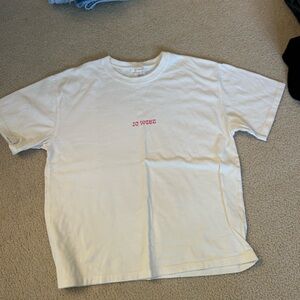 Casual Cream T-Shirt with Red Text